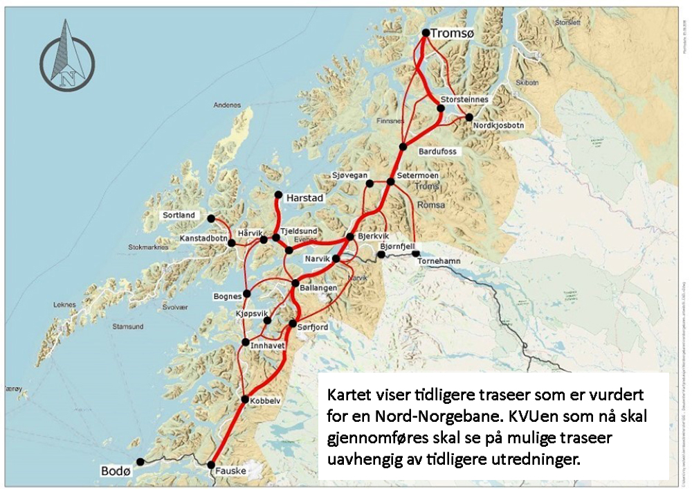 Jernbanetraseer i Troms